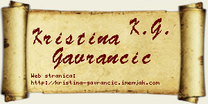 Kristina Gavrančić vizit kartica